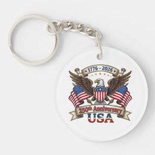 Porte-clefs 250 Ans Américain 250e 4 Juillet Anniversaire 1