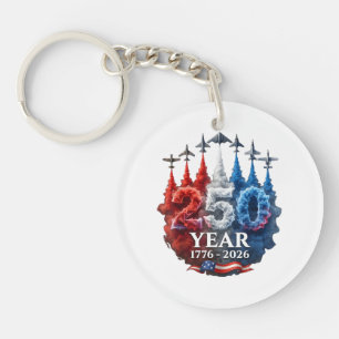 Porte-clefs 250 Ans Américain 250e USA Patriotique 4 juillet