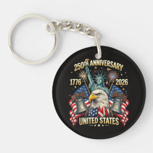 Porte-clefs 250 Ans Anniversaire Américain 1776-2026 Drapeau U