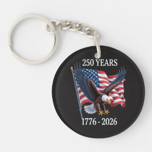 Porte-clefs 250 Ans Anniversaire Drapeau Américain Usa 1776-20