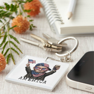 Porte-clefs 250 ans d'anniversaire de l'Amérique 1776 Lincoln
