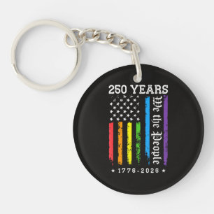 Porte-clefs 250 Ans de Drapeau de Fierté LGBT Américain 250e A
