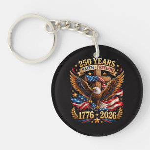 Porte-clefs 250 Ans de Foi Liberté Aigle Patriotique