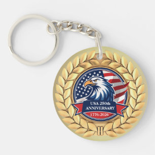 Porte-clefs 250e anniversaire USA patriotique 1776–2026