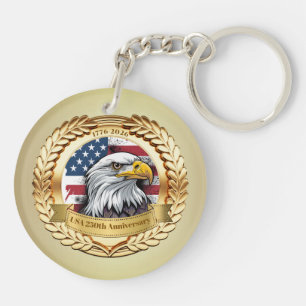 Porte-clefs 250e anniversaire USA patriotique 1776–2026