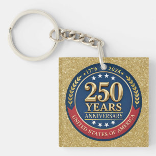 Porte-clefs 250e anniversaire USA patriotique 1776–2026
