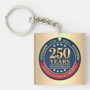 Porte-clefs 250e anniversaire USA patriotique 1776–2026
