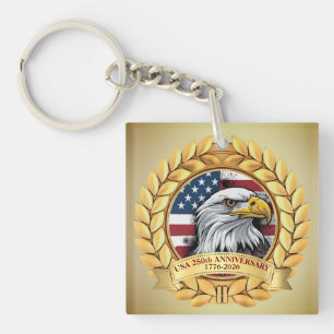 Porte-clefs 250e anniversaire USA patriotique 1776–2026