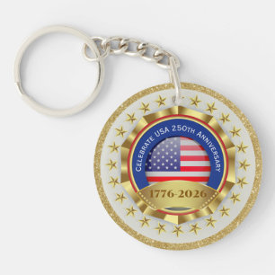 Porte-clefs 250e anniversaire USA patriotique 1776–2026