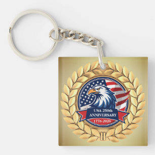 Porte-clefs 250e anniversaire USA patriotique 1776–2026