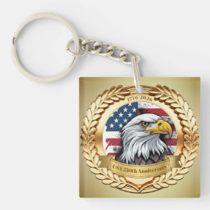 Porte-clefs 250e anniversaire USA patriotique 1776–2026