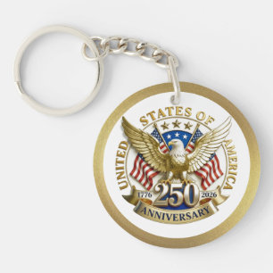 Porte-clefs 250e anniversaire USA patriotique 1776–2026