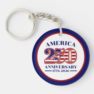 Porte-clefs 250e anniversaire USA patriotique 1776–2026