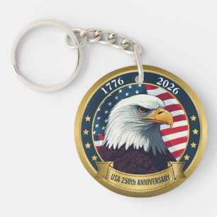 Porte-clefs 250e anniversaire USA patriotique 1776–2026