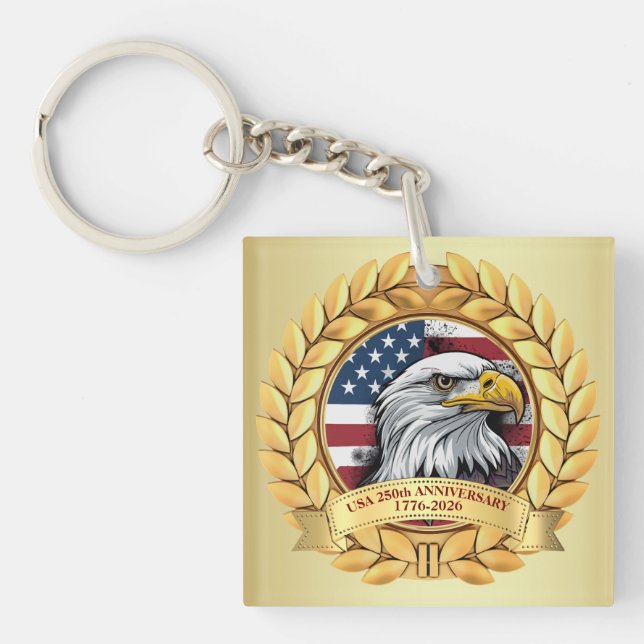 Porte-clefs 250th Anniversary USA Patriotic | 1776–2026 (Devant)