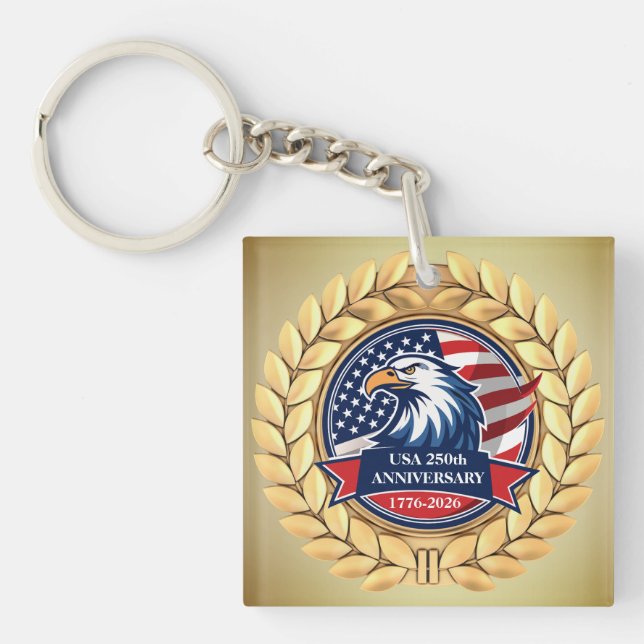 Porte-clefs 250th Anniversary USA Patriotic | 1776–2026 (Devant)