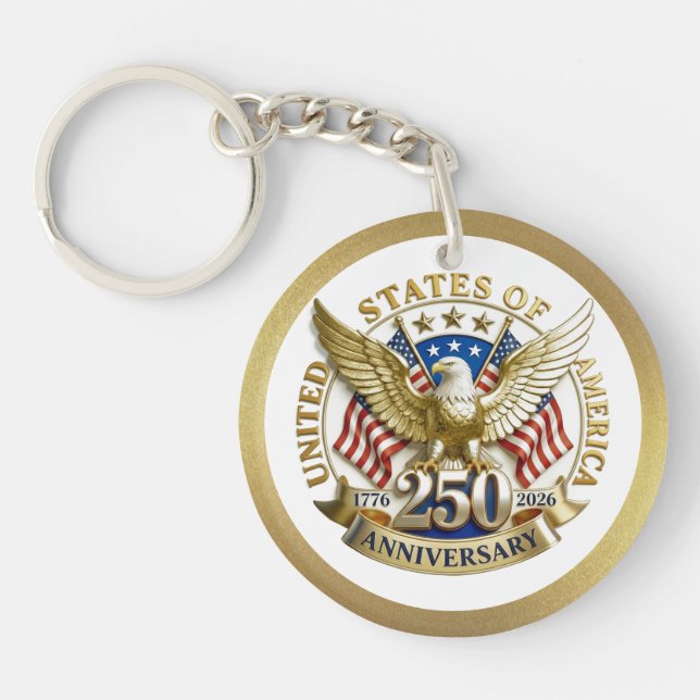 Porte-clefs 250th Anniversary USA Patriotic | 1776–2026 (Devant)