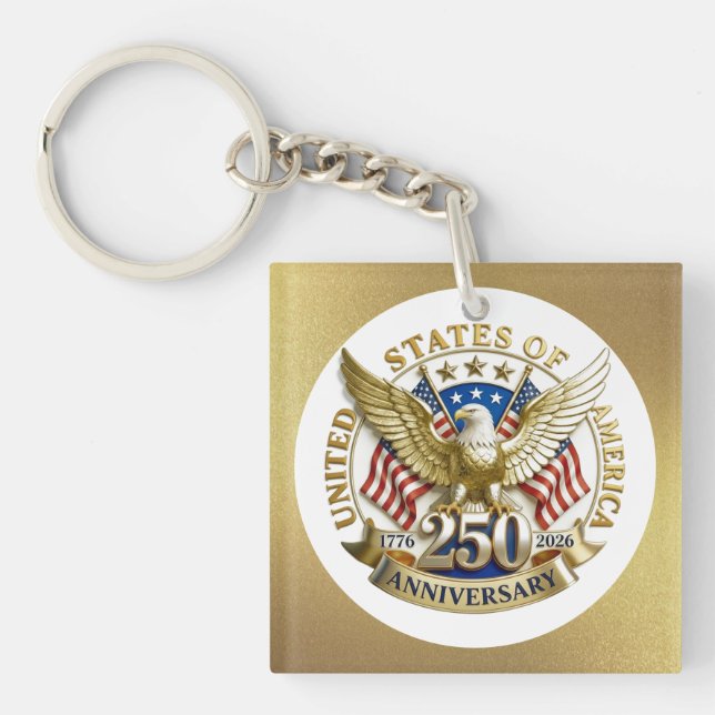 Porte-clefs 250th Anniversary USA Patriotic | 1776–2026 (Devant)