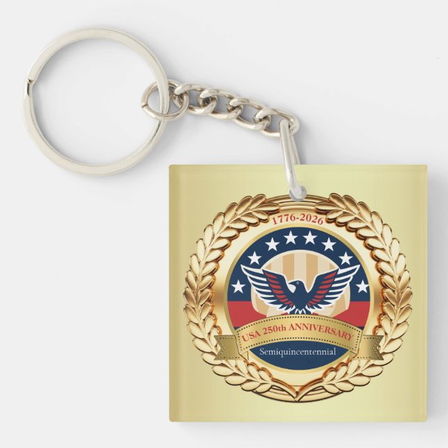 Porte-clefs 250th Anniversary USA Patriotic | 1776–2026 (Devant)