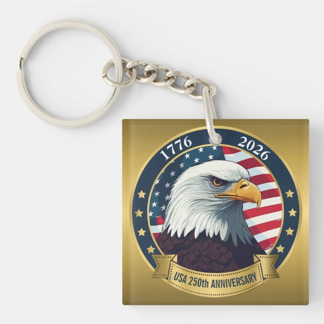 Porte-clefs 250th Anniversary USA Patriotic | 1776–2026 (Devant)