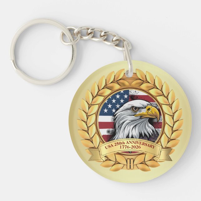 Porte-clefs 250th Anniversary USA Patriotic | 1776–2026 (Devant)