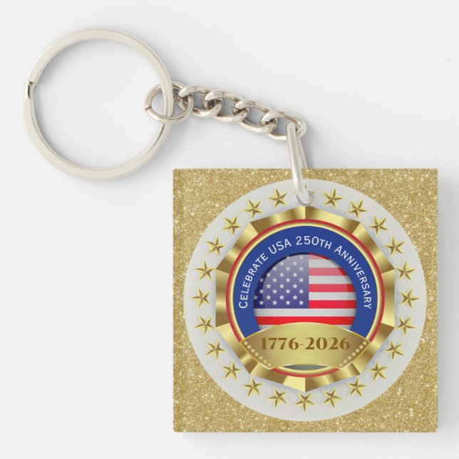 Porte-clefs 250th Anniversary USA Patriotic | 1776–2026 (Devant)