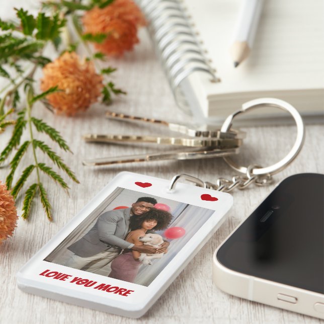 Porte-clefs 2 Photo Love You More (Devant droit)