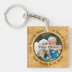 Porte-clefs 2 Photos, Porte - clé photo personnalisé double fa