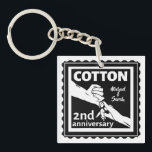 Porte-clefs 2nd Wedding anniversary Holding hands<br><div class="desc">This design has a black and white illustration of a man and wife holding hands. Romantic design for your second wedding anniversary. The text reads cotton which is the traditional gift for this anniversary. You can Personalize this with your own names, or delete the names entirely. If you would like...</div>