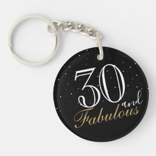 Porte-clefs 30 et fabuleux script élégant noir 30e anniversa