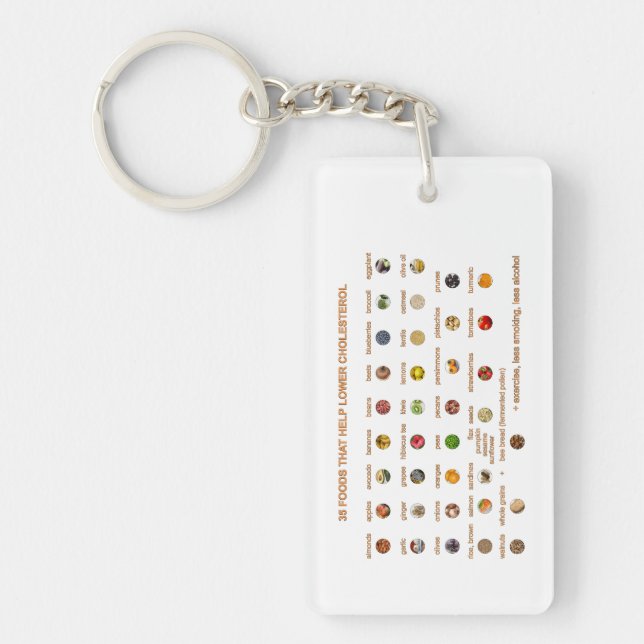 Porte-clefs 35 Meilleurs aliments qui aident à réduire le chol (Devant)