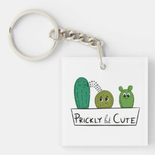 Porte-clefs 3 bébés cactus de dessin animé dans un pot