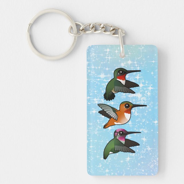 Porte-clefs 3 colibris Birdorés en vol (Devant)