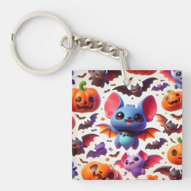 Porte-clefs 3D cute bats halloween (Devant)