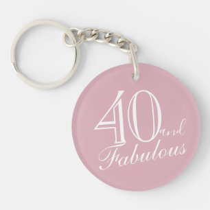 Porte-clefs 40 et fabuleux Pink élégant Script 40e anniversair
