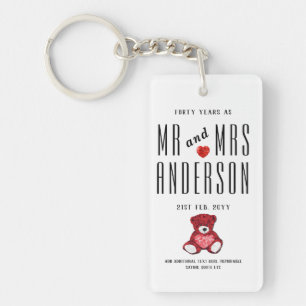 Porte-clefs 40e RUBY Mariage Anniversaire Cadeau personnalisé