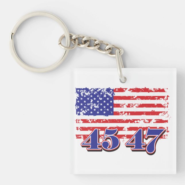 Porte-clefs 45-47 Président TRump (Devant)