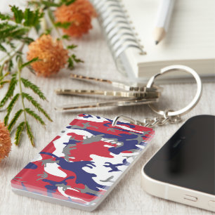 Porte-clefs 4 juillet, Jour de l'Indépendance, Gris Camouflage