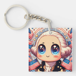 Porte-clefs 4 juillet Kawaii George Washington