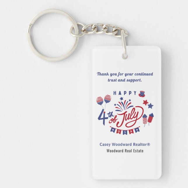 Porte-clefs 4 JUILLET USA | Appréciation du marketing immobili (Devant)