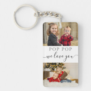 Porte-clefs 4 Photo Collage We Love You Best Pop Pop Jamais