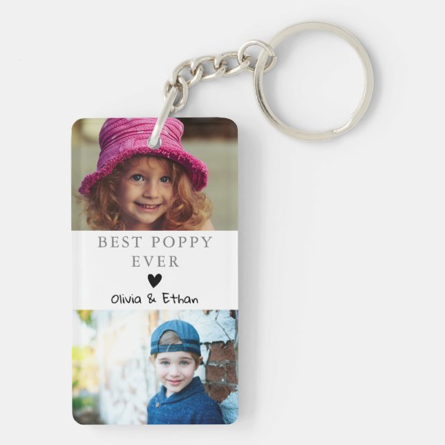 Porte-clefs 4 Photo Collage We Love You Best Poppy Jamais (Dos)