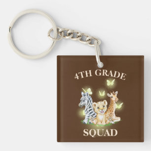 Porte-clefs 4e année Squad Neon zoo sauvage Retour à l'école