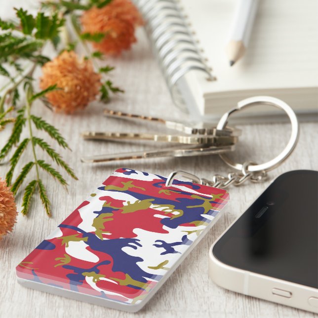 Porte-clefs 4th of July, Independence day, Camouflage Gold (Devant droit)