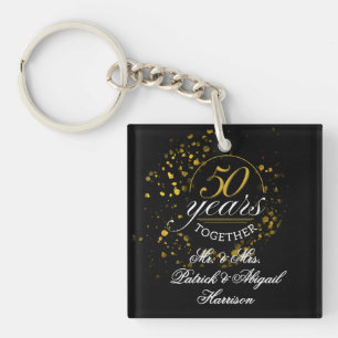 Porte-clefs 50 ans ensemble Golden Mariage Anniversaire Cadeau