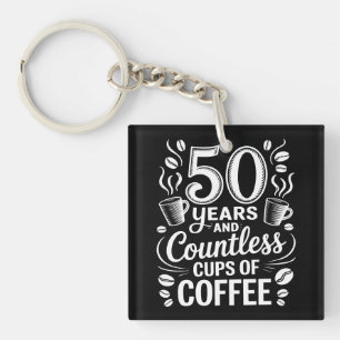 Porte-clefs 50 ans et d'innombrables tasses de café 