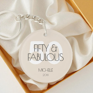 Porte-clefs 50 et fabuleux Moderne Beige Cinquante Anniversair