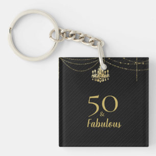 Porte-clefs 50 & Fabuleux 50e Anniversaire de fête Gold Chande