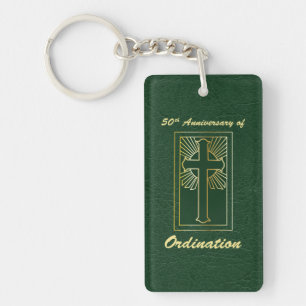 Porte-clefs 50e anniversaire de l'ordination Regarder en cuir
