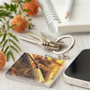 Porte-clefs 534424932Elegant Red Darter Dragonfly Insect Art